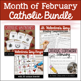 February Catholic Bundle - Valentine's Day Bingo, Cards, C