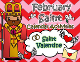 February Catholic Saint Calendar Activities - Saint Valentine
