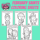 February Catholic Saints Feast Days Coloring Pages Grade K,1,2,3