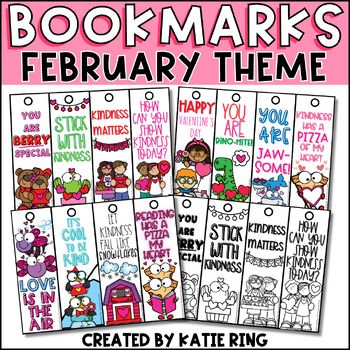 Preview of February Coloring Bookmarks - Valentine's Day Student Gifts