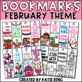 February Coloring Bookmarks - Valentine's Day Student Gifts