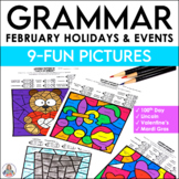 February Coloring Pages for Parts of Speech Color By Numbe