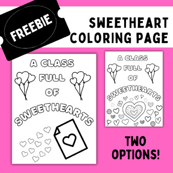 Preview of February Coloring Sheet: A Class Full of Sweethearts
