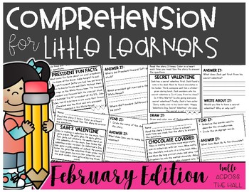 Preview of Comprehension Passages and Questions for Little Learners: February