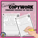 February Copywork Handwriting Practice CURSIVE