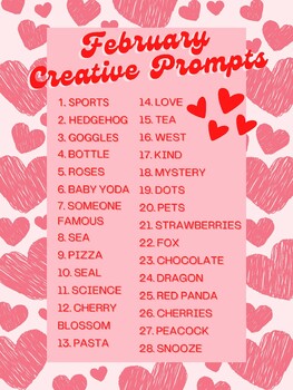 Preview of February Creative Prompts