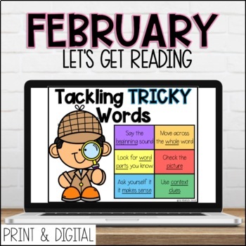 Preview of February DIGITAL Lets Get Reading 2nd Grade Reading Unit for Google Slides