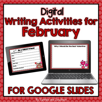 Preview of February DIGITAL Writing Prompts