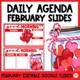February Daily Agenda Google Slides™ Templates | Valentine