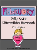 Homework: Kindergarten February Packet (Differentiated Com