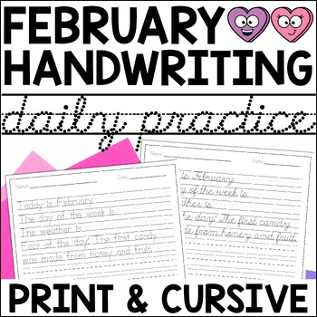 Whole Year Themed Daily Handwriting Practice Worksheets with Daily