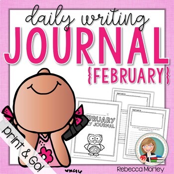 February Daily Journal (Writing Prompts) by Edventures at Home | TpT