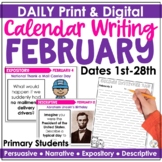 February Daily Writing Prompts | February Writing Centers