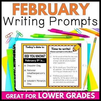Preview of February 1st & 2nd Grade Daily Writing Prompts, Sentence & Paragraph Writing