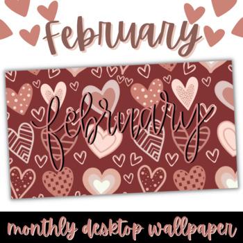 Preview of February Desktop Background | Monthly Design | Desktop Wallpaper | Valentines