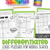 February Differentiated Logic Puzzles Brain Teasers Fast F