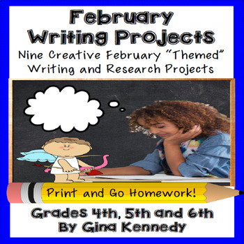 Preview of February Writing Projects for Upper Elementary Projects