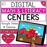 February Digital Centers for Kindergarten - Math & Literac