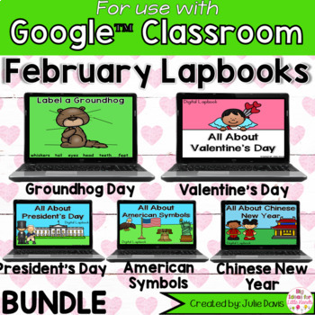 Preview of February Digital Interactive Notebook BUNDLE Google Classroom