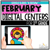 February Digital Math and Literacy Centers for 1st Grade