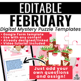 February Digital Mystery Puzzle Templates | EDITABLE