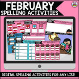 February Digital Spelling Activities for Word Work