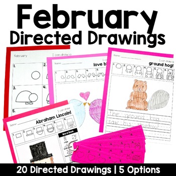 Preview of February Directed Drawings with Shapes | Winter