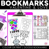 February Doodle Bookmarks | Valentine's Day Bookmarks | Ea