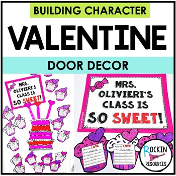 Preview of February Door Decor or Valentine Bulletin Board to Build Character