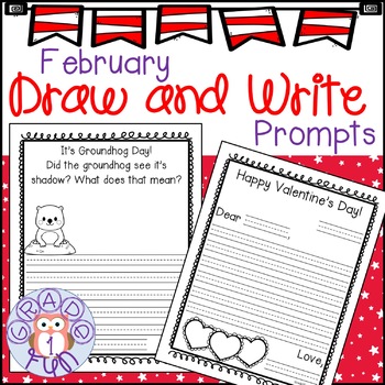 February Draw and Write Prompts by Grade1Fun | Teachers Pay Teachers