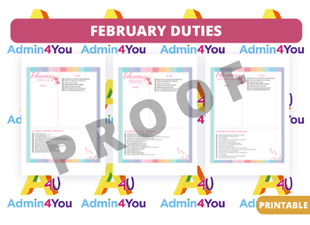 Preview of February Duties Checklists