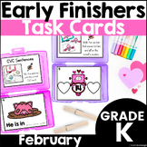 February Early Finisher Activity Phonics & Math Task Card 