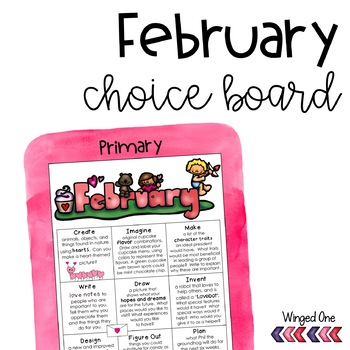 Preview of February Early Finishers Choice Board