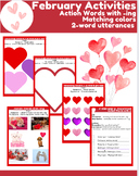 February - Early Intervention Activities - 2-word phrases 