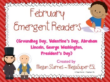 Preview of February Emergent Reader Mini-books (five readers)