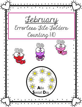 Preview of February Errorless File Folders- Counting to 10