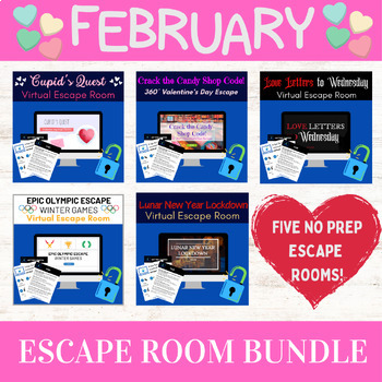 Preview of February Escape Room Bundle