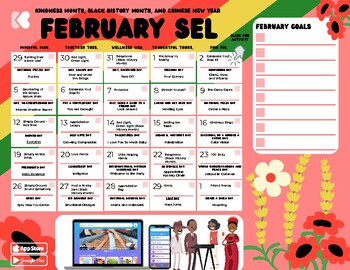 Preview of February Experiential SEL Morning Meeting Calendar (Black History Month Themed)