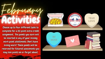 Preview of February Extra Assignment--Social and Emotional\Holiday Activities