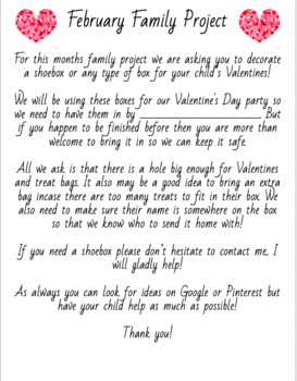 Preview of February Family Project- Make your own Valentines Day Box