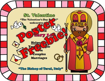 Preview of February Feast Day Catholic Saint Poster- Saint Valentine