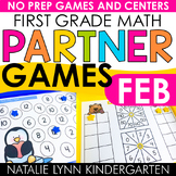 February First Grade Math Partner Games for Winter Math Ce