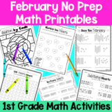 February First Grade No Prep Math Worksheet Packet + TpT E
