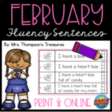 February Fluency Sentences + Digital Boom Cards™