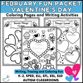 February Fun Packet - Valentine's Day Coloring Pages and W