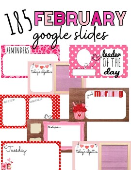 Preview of February Google Slides Templates + Blanks to Customize