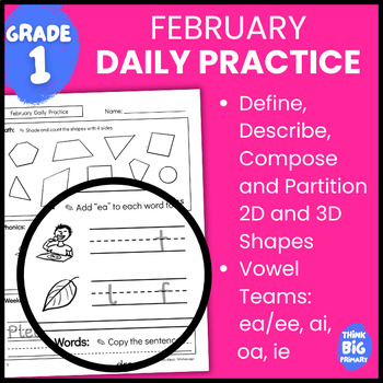 Preview of February First Grade Daily Practice
