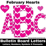 February Hearts Bulletin Board Valentine's Day Set Clipart