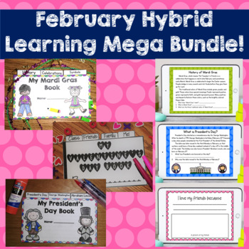 Preview of President's Day, Valentine's Day and Mardi Gras Digital Bundle for Google