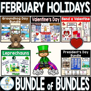 Preview of February Holidays Book Companion and Adapted Book Bundle